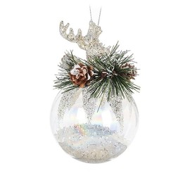 Stag Topped Ball Ornament