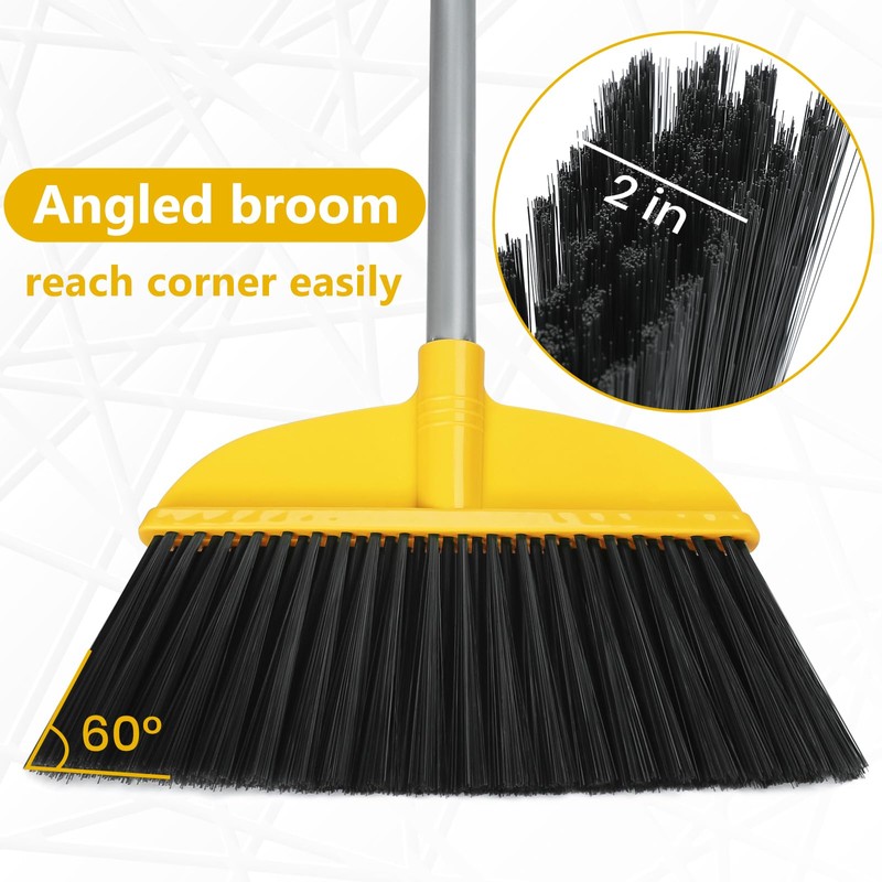 Broom for Hardwood Floors Indoor Sweeping Brooms with Soft Bristles
