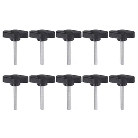 HARFINGTON 10 Piezas de Perillas de Ala en Forma de T con Tornillos de Pulgar M4 x 30 mm, Rosca Macho Estándar de Plástico T/Z, Perillas Ajustables, Asas de Sujeción Manual, Negro