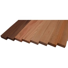 Barrington Hardwoods Domestic Exotic Variety Pack - Walnut, Coffee Nut, Grey Elm, Quarter Sawn Sycamore - 3/4" x 2" (8 Pieces) (3/4" x 2" x 36")