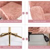 Pink Faux Fur Home Office Chair, Upholstered Elegant Desk Chair