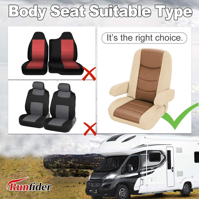 runfider RV Seat Covers for Captains Chairs 2 Pack Class
