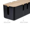 Relaxdays Cable Box for 2 Power Strips, Wooden Lid, Plastic,