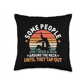 Some People Just Need A Hug Around The Neck Funny Jiu Jitsu Throw Pillow