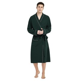 U2SKIIN Terry Cloth Robe for Men, 100% Cotton Highly Absorbent Soft Mens Robe, Dark Green, XX-Large-3X-Large
