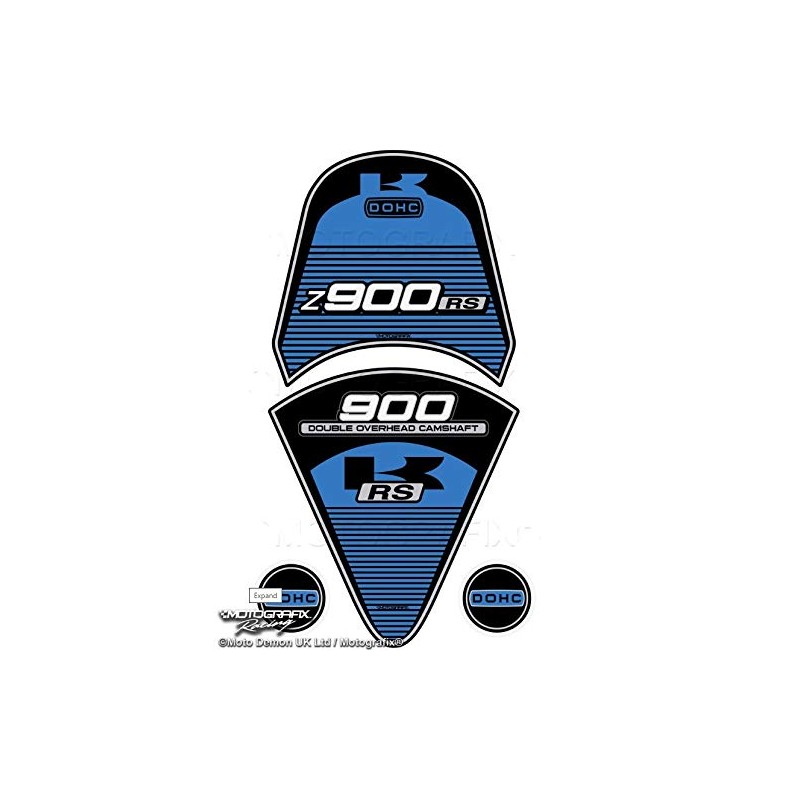 MOTOGRAFIX Z900RS (17-20) Tank Pad Tail Pad Set Blue/Black