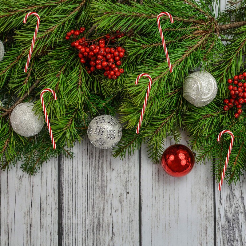 TRIXES Red and White Candy Cane Ornaments – 6 PCS