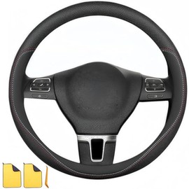 Cubierta Volante Coche,Funda de Cuero para Volante,38 cm Universal,Forma O | Cubre Volante para Auto,Transpirable Y Antideslizante,con 2 pcs Toallas d