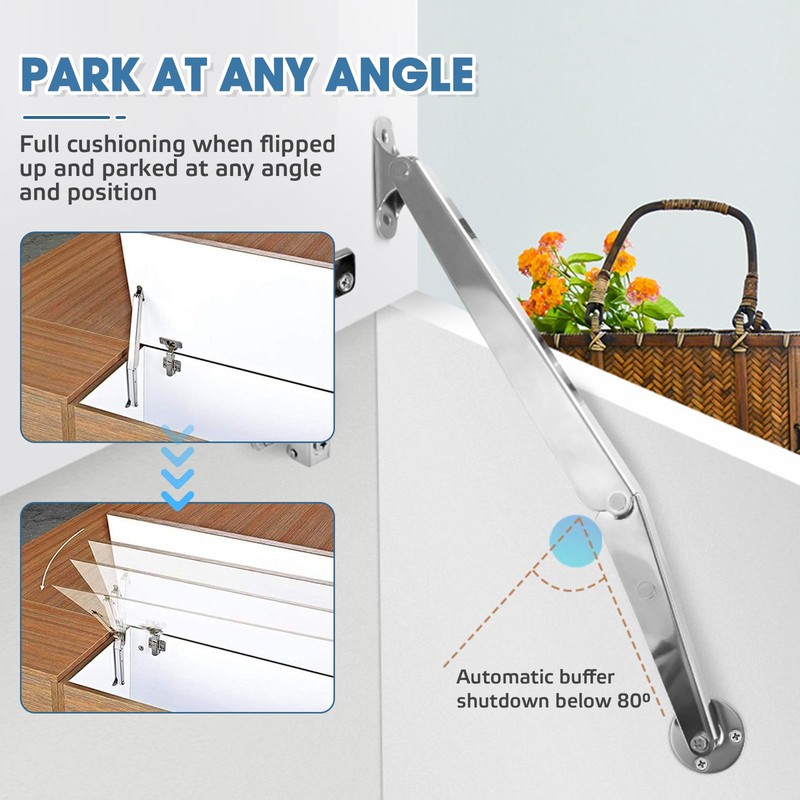 Lid Support Hinges, Gas Pressure Damper, Gas Lift 150N Flap