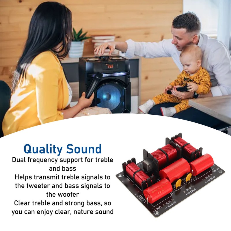 3 Way Crossover Filter Professional PCB Treble Bass Sound Frequency