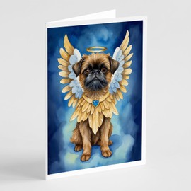 Caroline's Treasures Brussels Griffon My Angel Greeting Cards Pack of 8 Blank Cards with Envelopes Whimsical A7 Size 5x7 Blank Note Cards