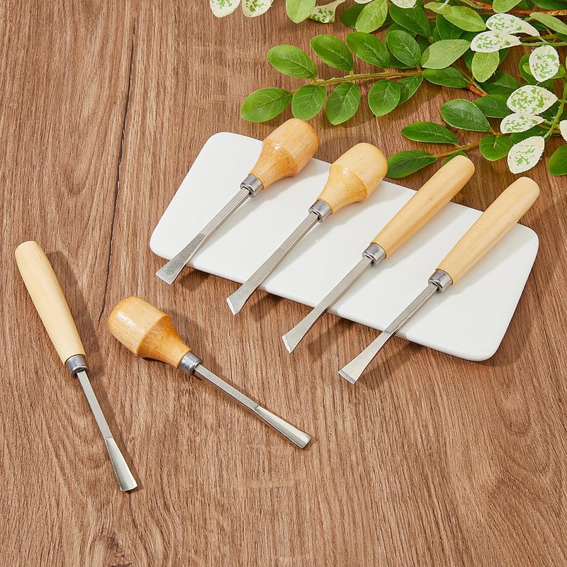 HOBBIESAY 6Pcs Stone Setting Tools Wood Carving Hand Chisel Jewelry