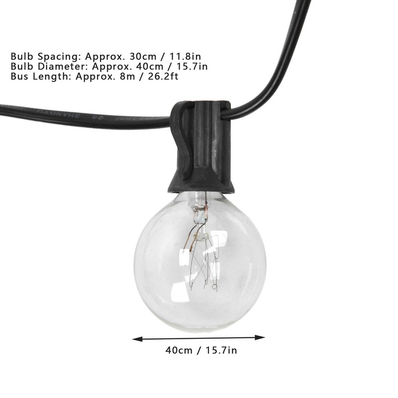 7.65m G40 Bulb String Light 25LED Waterproof Decorative String Lamp