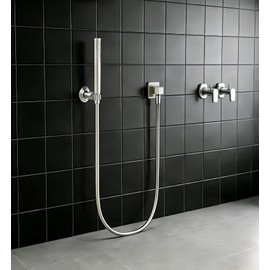 Aquaiaw Wall Supply Elbow with Flange, Tapered 1/2 NPT Female Inlet, Solid Brass Wall Union, Square Water Supply Elbow, PVD Brushed Nickel, G1/2 Outlet