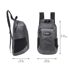 YOLOtata Lightweight Travel Backpacks Dark Grey,Armour Unisex Hiking Backpack Nylon Casual Outdoor Mini Bag-Waterproof Small Sling Compact Daypack