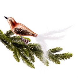 com-four® 3 x Bird on Clip - Shiny Birds with Long White Tail Feathers - Decorative Decoration for the Home - Room Decoration with Small Sequins