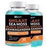 Shilajit Sea Moss Ashwagandha Gummies with Turmeric, Black Seed Oil,