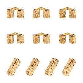 10Pack Invisible Brass Barrel Hinges Hidden Concealed Furniture Hinges 180 Degree Opening Angle for DIY Jewelry Box Hand Craft (8 mm (0.31 inch))