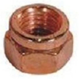25 M8-1.25 Flange Exhaust LockNut Copper Plated 13mmHex