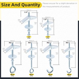 Mardatt 30Pcs 3 Types Toggle Bolts Assortment Kit, M4 M6 Toggle Bolt Eye Bolt Butterfly Anchors and 1/4", 1/8" Butterfly Toggle Anchors, Drywall Anchors with Wing Nut for Hanging Lamps Heavy Items