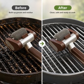 Electric Grill Brush for BBQ Cleaning – Rechargeable Stainless Steel Cleaner with LED Light for Outdoor Grills
