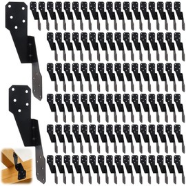100 Pack Heavy Duty Hurricane Ties with Black Powder-Coated, Hurricane Straps Trusses/Rafters Ties Brackets Joist Hangers for Wood, Shed, Roof
