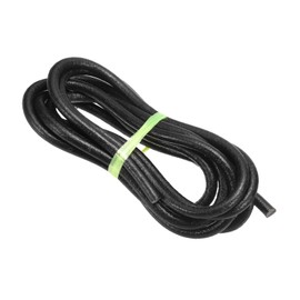 PATIKIL Round Braided Leather Cord, 7mm Round Braided Leather Cord Rope Folded for Crafts Jewelry Making Necklace Bracelets, Black(3 Yards)