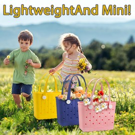 GBB Rubber Beach Tote Bag Small Beach bags Waterproof Outdoor Tote Bag, Portable Travel Handbag for Sports, Boat, Pool & Outdoor (Lake Blue)