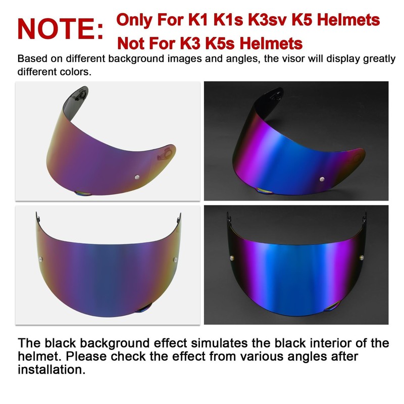 PSLER K1S Visor - K1 Helmet Visor, K3 SV Rainbow
