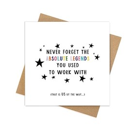Manta Makes Leaving card goodbye good luck card, retirement new job card to go with sorry your leaving gifts for colleagues women or men (Navy card)