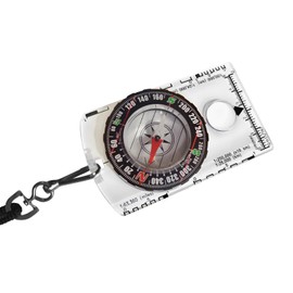 1pc Menjo Outdoors Starter Compass Ideal for Boy Scouts, Girl Guides, Cubs, Brownies, or Wilderness Enthusiasts. Great for Camping, Hiking, Backpacking, Mountaineering, and Exploration White