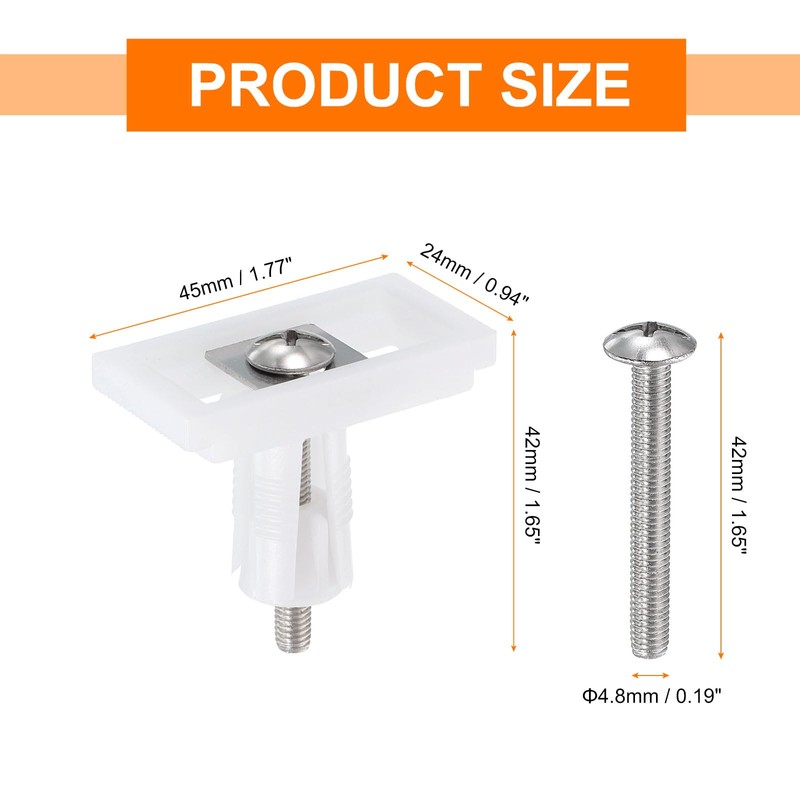 sourcing map 2Pcs Toilet Seat Cover Hinge, 45mm Blind Hole