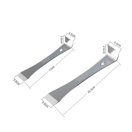 GYWHOOFT Stainless Steel Pry Bar Set, 4 PCS Stainless Steel Flat Bar Crowbar, Small Pry Bar, 17CM Mini Crow Bar 25.5CM Pry Tool, Molding, Scrape, Nail, Baseboard Trim Puller, & Prop Bottle Opener
