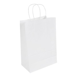 Restaurantware - Saving Nature 7.9 x 3.9 x 11.4 Inch Paper Shopping Bags, 100 Sturdy Bags With Handles - Durable, For Groceries, Gifts, Or Merchandise, White Paper Retail Handle Bags