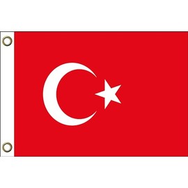 Turkey flag, 150 cm x 90 cm / 90 x 150 cm, weatherproof and durable, polyester with two eyelets