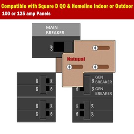 Generator Interlock Kit Compatible with Square D QO & Homeline Indoor or Outdoor 100 or 125 amp Panels, 3/4 Inch Spacing between main and branch breaker. Professional Interlock kit
