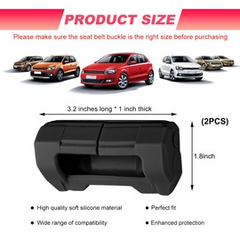DXNQ 2PCS Car Seat Belt Buckle Covers, Anti-Scratch Silicone Auto Seat Belt Clips Protective Sleeve, Universal Seatbelt Buckle Cover Protector for Van Truck SUV, Car Accessories (Black)