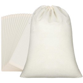 Pangda 15 Pcs Muslin Bags 12 x 16 Inch Cloth Bags with Drawstring Large Storage Bags Bulk Cotton Reusable Grocery Bags DIY Craft Sachet Bag for Party Wedding Home Storage