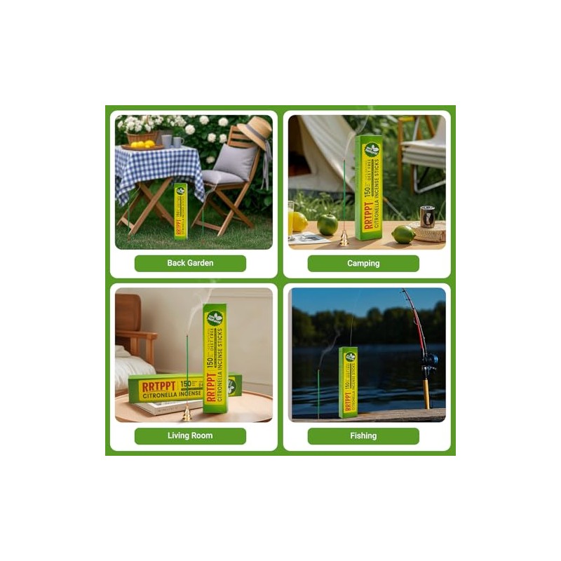 Citronella Incense Sticks with Natural Essential Oils - 150 Count