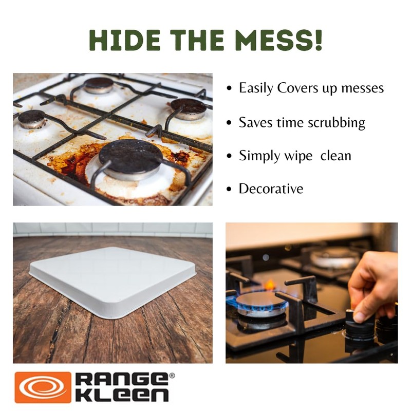 Range Kleen Stove Burner Covers – 4 White 9.5” Square