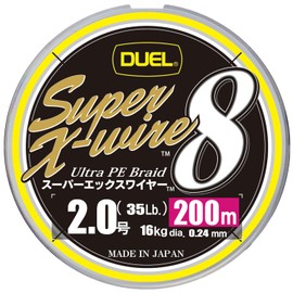 DUEL H3611N-5CR PE Fishing Line Super X Wire 8 [Line Fishing Line Fishing Equipment, High Strength, High Sensitivity] No. 2.0 658.6 ft (200 m), 5 Colors/Yellow Markings