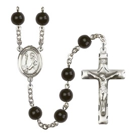 Extel St. Dominic de Guzman Catholic Rosary Beads for Men, Black Onyx Bead, Made in USA-R6007-8030