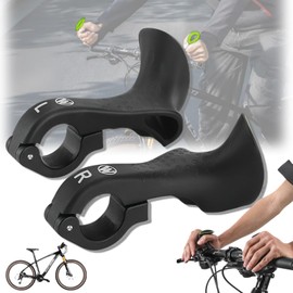 Weploda 1 Pair Bicycle Grips, Bicycle Handlebar Grips for MTB, Non-Slip MTB Mountain Bike Handlebar Ends, Lightweight Bicycle Handlebar Ends, Ergonomic for 21.8-22.8 mm (Black)