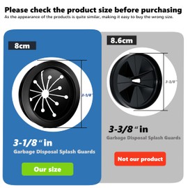 Garbage Disposal Splash Guard, Sink Stopper, Sink Baffle, 3-1/8 Inch Black Rubber, Suitable for Waste King, Whirlaway and GE Models (1+1)