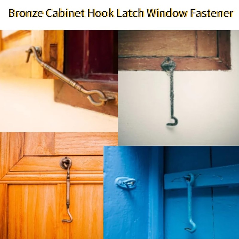 Stainless Steel Cabin Hook, Antique Brass Latch for Sliding Doors,