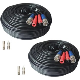 2x 150ft Security Camera BNC Video Power Cable  CCTV DVR Surveillance Wire Cord