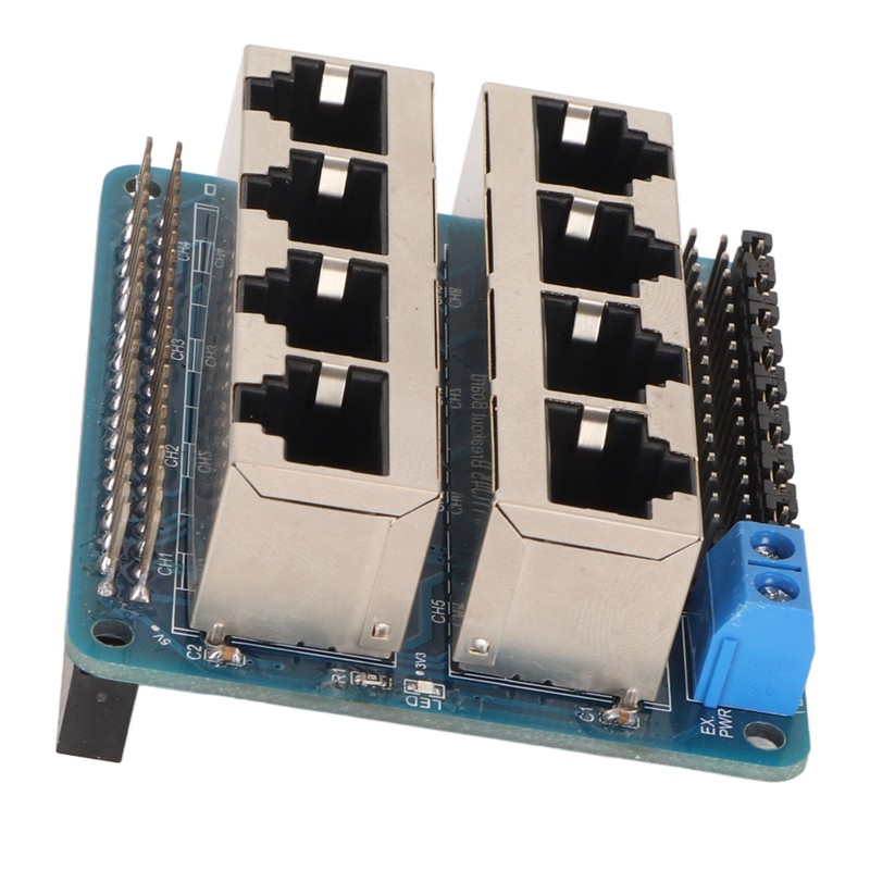 GPIO Breakout Board Professional 8 RJ45 Ports 40 Pin Power