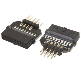 HTGuoji USB 3.0 to 2.0 Adapter Header, Reversible USB 2.0 9Pin Housing to Motherboard USB 3.0 19pin Header Female Connector for Motherboard Data Transmission Accessory, Style B