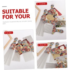 IWOWHERO 4pcs Wide Tooth Comb for Curly Hair Hair Lift Comb Stainless Steel Pick for Wig Braid Daily Use Random Style