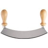 Stainless Steel Rocking Mezzaluna Knife with Wood Handles, 10 Inch